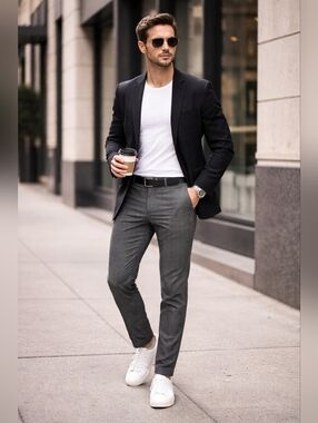 Frank + Oak/ Men's Newport Straight Houndstooth/ Gray Dress Pants/ Size US 31